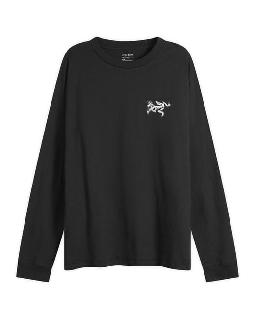 Arc'teryx Black Kragg Sl Cotton Bird Tile Long Sleeve T-Shirt for men