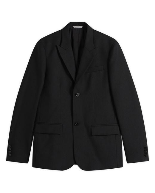 Balenciaga Black Wool Gabardine Blazer for men