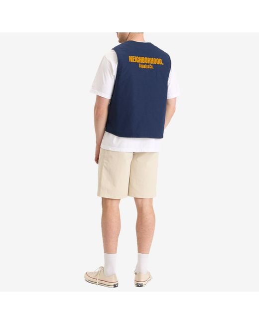 Neighborhood Blue Padded Work Vest for men