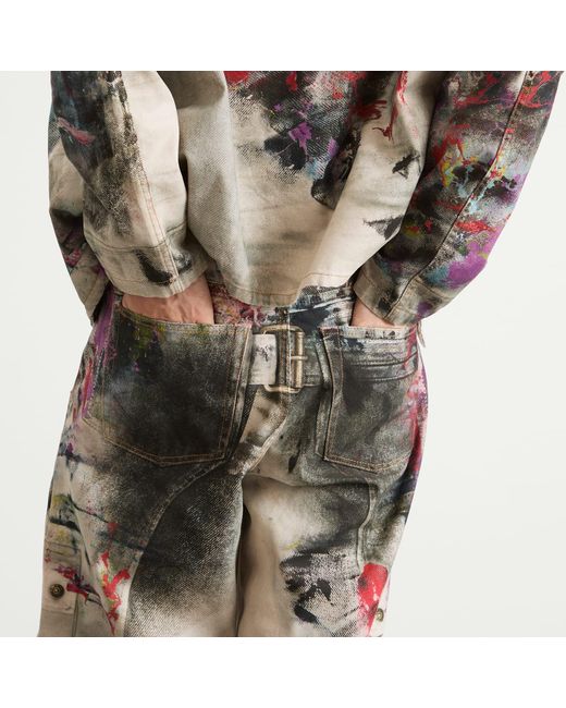 Acne Natural 1981 U Painter Printed Decorator Jeans for men