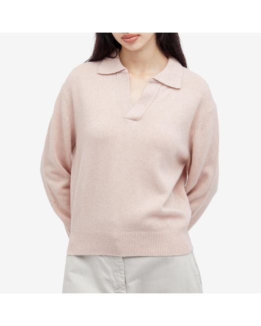 DUNST Pink Collared Baby Alpaca Sweater