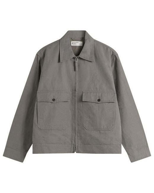 Universal Works Gray Linen Slub Weave S130 Jacket for men