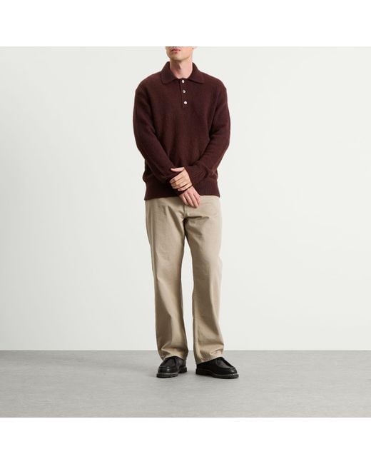 Norse Projects Brown Rasmus Relaxed Brushed Polo for men