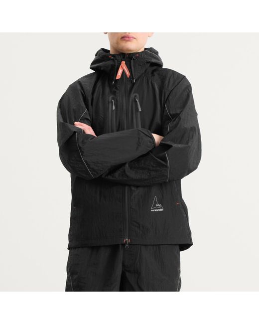 And Wander Black X Roa Ripstop Wind Jacket for men