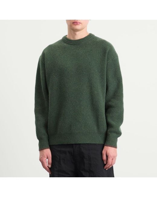 FRIZMWORKS Green Patch Round Knit Jumper for men