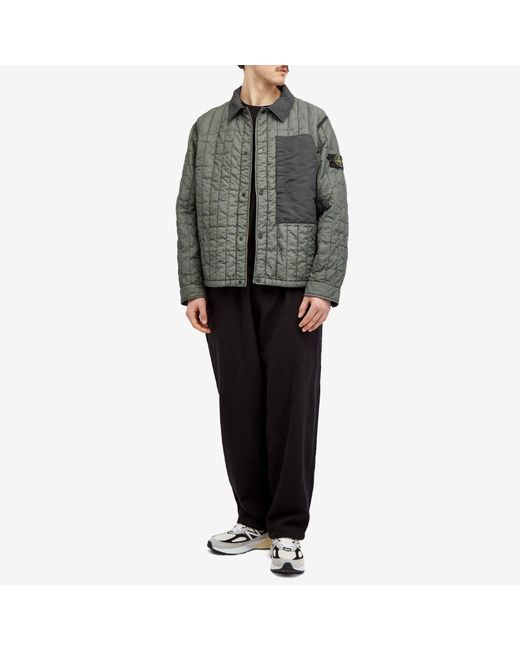Stone Island Gray Quilted Nylon Stella Primaloft-Tc Jacket for men