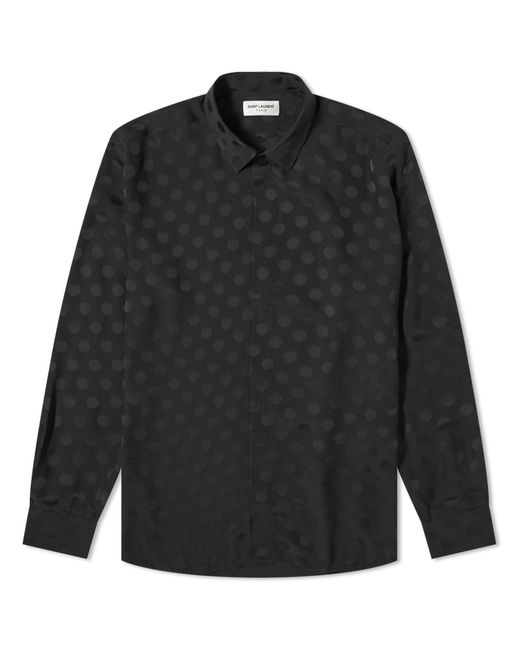 Saint Laurent Black Large Polka Dot Shirt for men