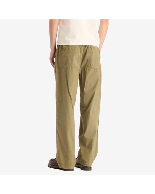 Folk Green Drawcord Loose Trousers for men