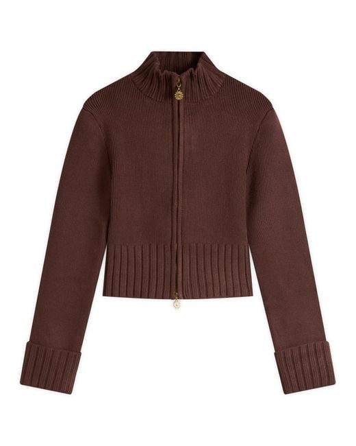 House Of Sunny Brown Chunky Rib Peggy Cardigan