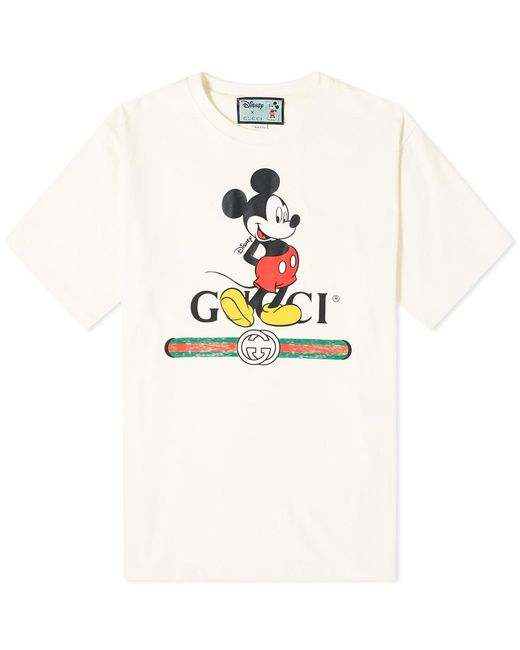 Gucci White Mickey Mouse Tee for men
