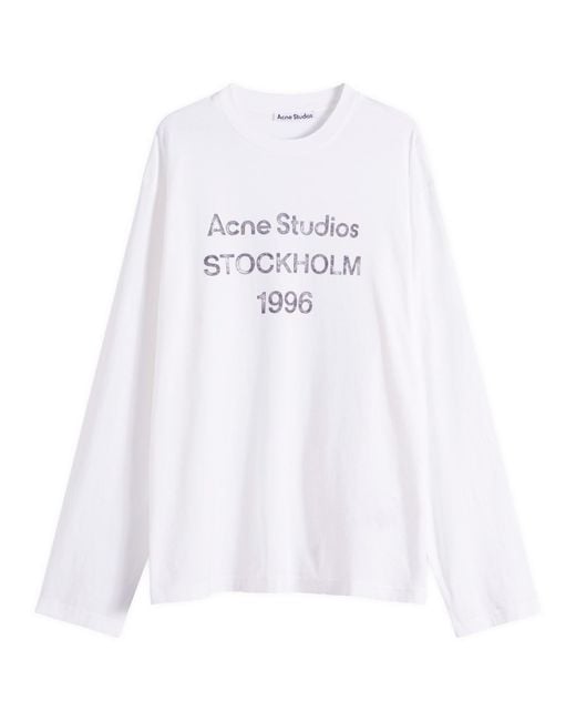 Acne White Edden 1996 G Long Sleeve T-Shirt for men