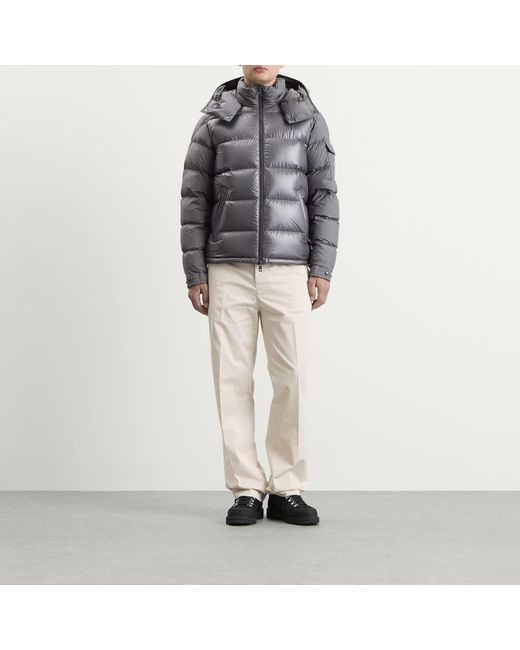 Moncler Gray Maya Mixed Materials Padded Jacket for men