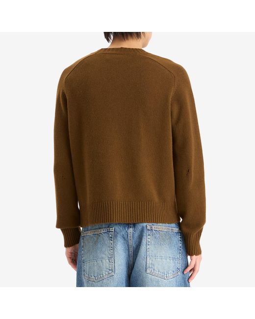 Second/Layer Brown Distressed Jumper for men