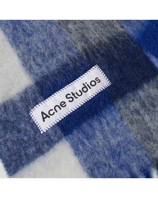 Acne Blue Vally Check Scarf for men