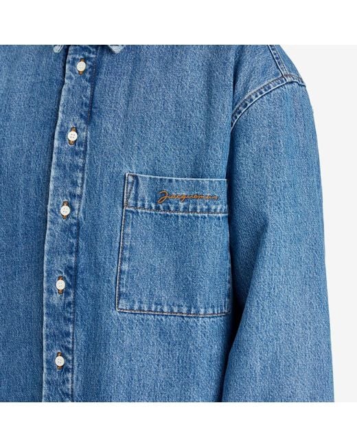 Jacquemus Blue Baker Denim Overshirt for men