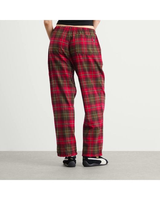 SUNDAYFRUITMARKET Red Sunday Check Trousers
