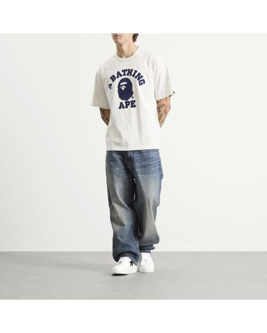 A Bathing Ape Blue Washed Cloud Camo T-Shirt for men