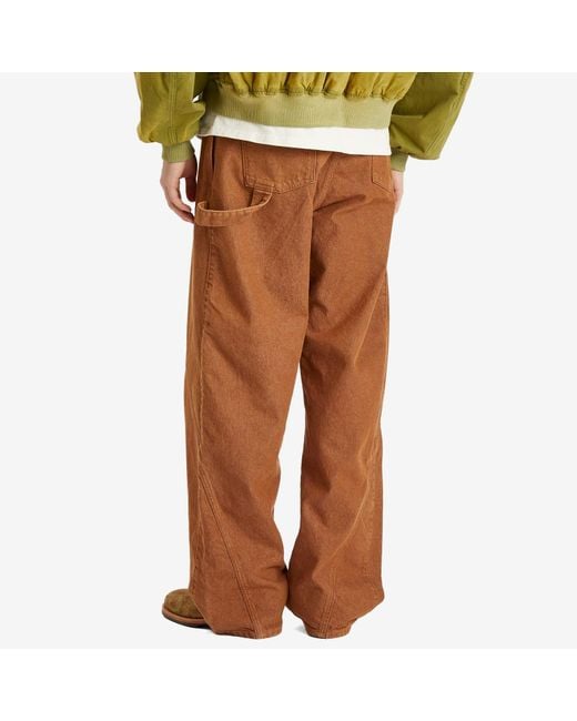 J.W. Anderson Brown Aged Twisted Workwear Jeans for men