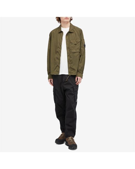 C P Company Green Chrome-R Full Zip Overshirt for men