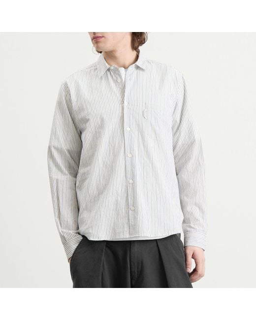 YMC White Curtis Stripe Shirt for men