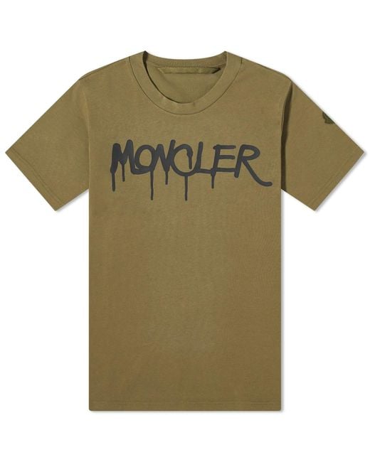 Moncler Green Graffiti Logo T-Shirt for men