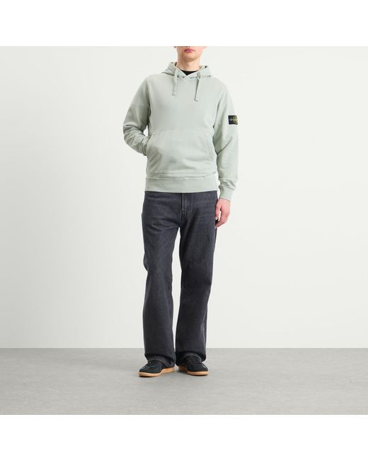 Stone Island Gray Garment Dyed Hoodie for men
