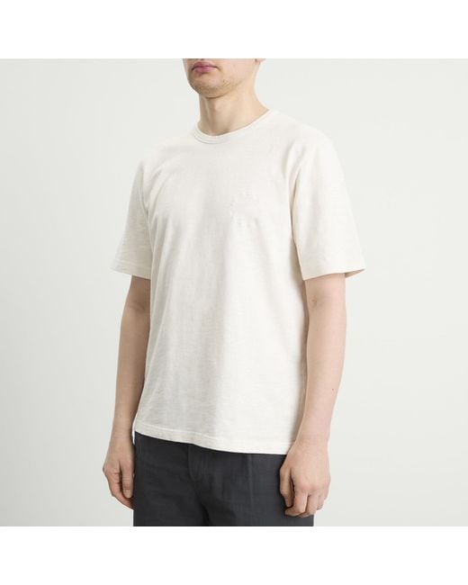 Folk White Slub Embroidered T-Shirt for men