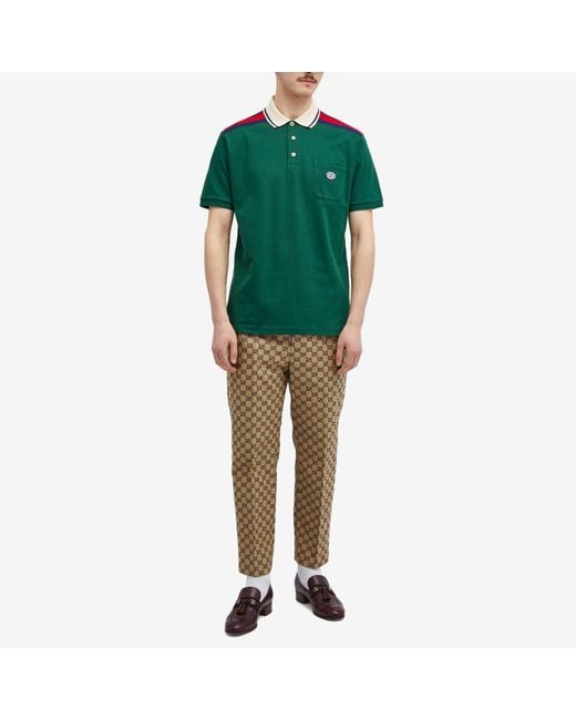 Gucci Green Grg Logo Polo Shirt for men