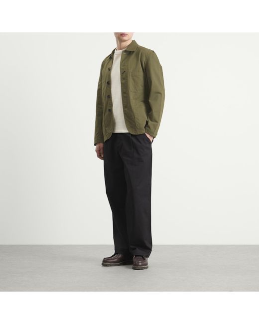Universal Works Green Twill Bakers Jacket for men