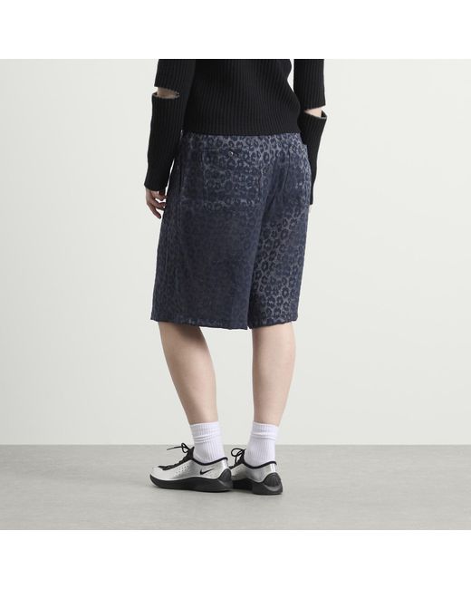 Needles Blue Leopard Print Shorts