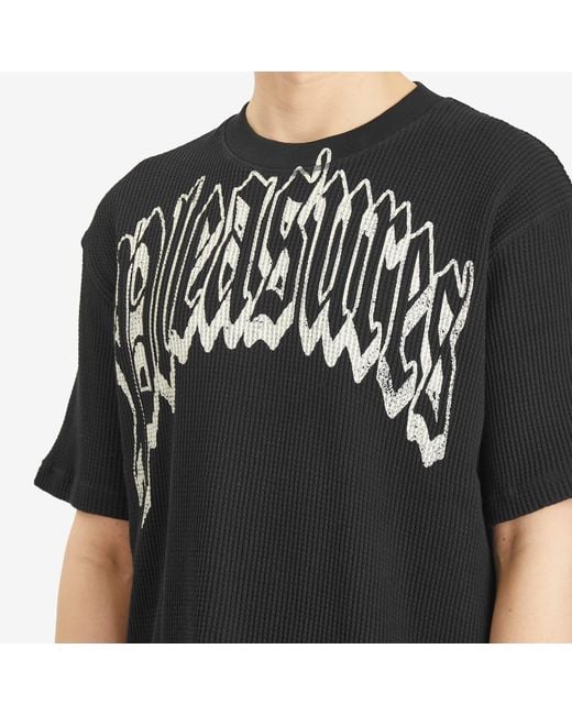 Pleasures Black Twitch Waffle T-Shirt for men