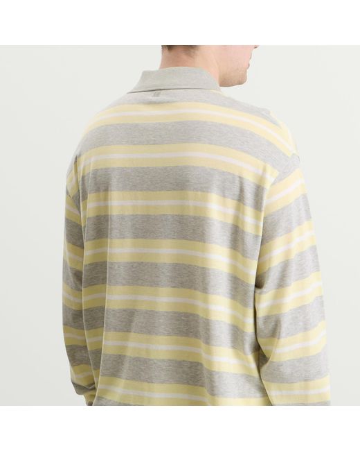 AMI Natural Mercerised Jersey Adc Stripe Polo for men