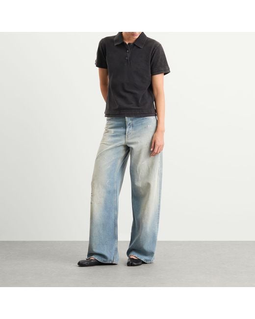 J.W. Anderson Black Layered Short Sleeve Polo Top
