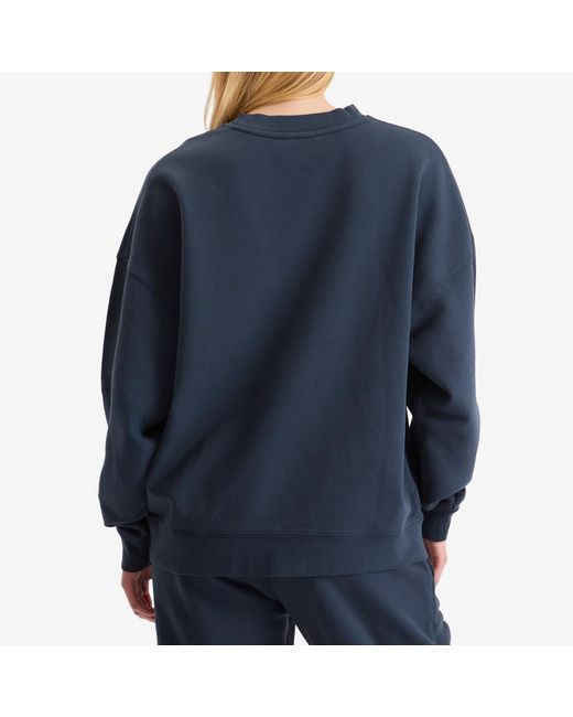 Anine Bing Blue Miles Framed Monogram Sweatshirt