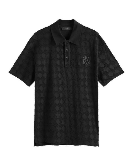 Amiri Black Ma Quad Toweling Polo for men