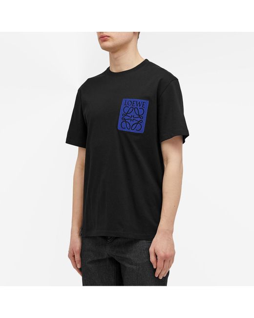 Loewe Black Anagram Fake Pocket T-Shirt for men