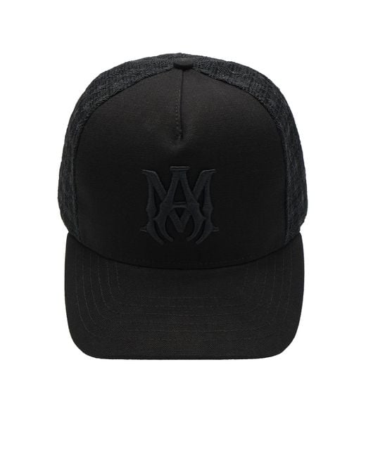 Amiri Black Canvas Ma Trucker Hat for men