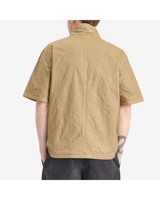 Stone Island Organic Nylon Panama-Tc Short Sleeve Shirt in Natural