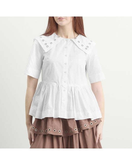 Damson Madder White Cyrus Eyelet Blouse