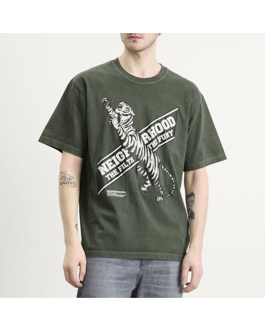 Neighborhood Green Ss-17 Tiger T-Shirt for men