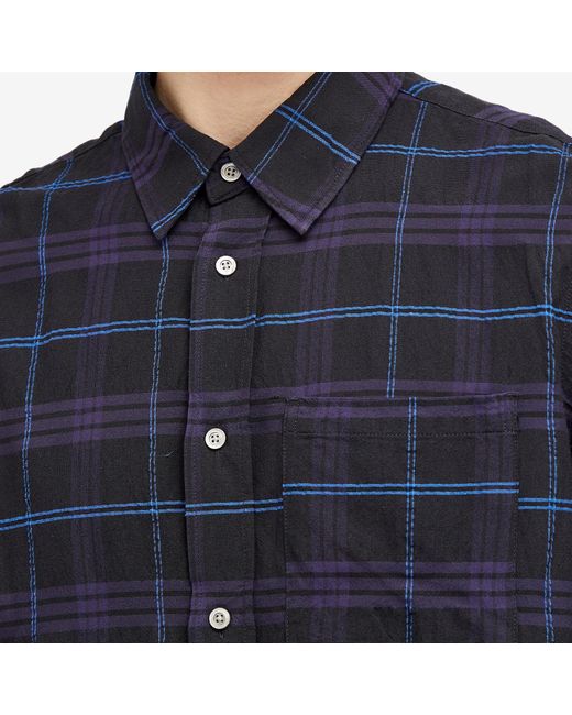 Norse Projects Blue Algot Relaxed Textured Check Shirt for men