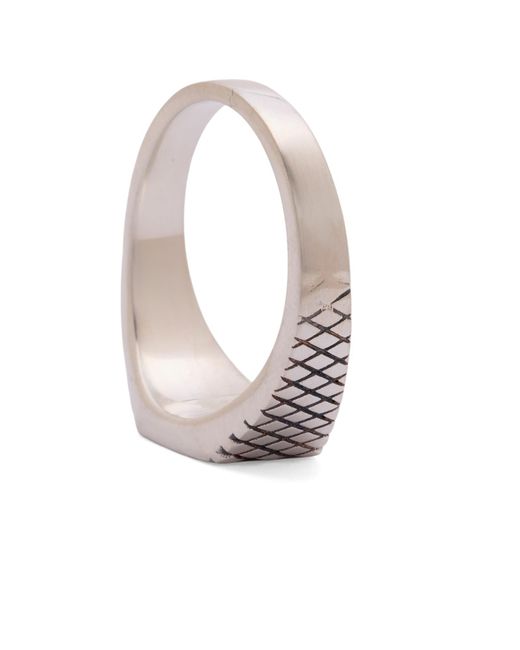 Serge Denimes White Track Ring for men