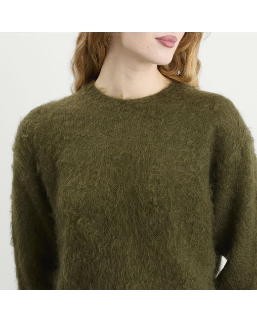 Auralee Green Mohair Knit Pullover