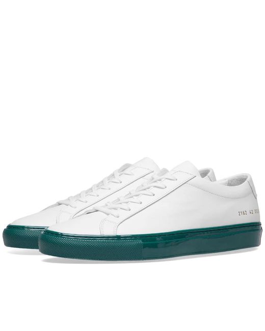 Common Projects Green Achilles Low Coloured Shiny Sole for men