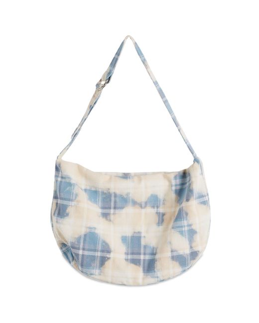 A Bathing Ape Blue Bleached Bape Check Furoshiki Bag