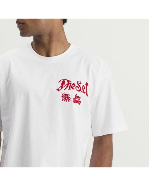 DIESEL White Protection T-Shirt for men