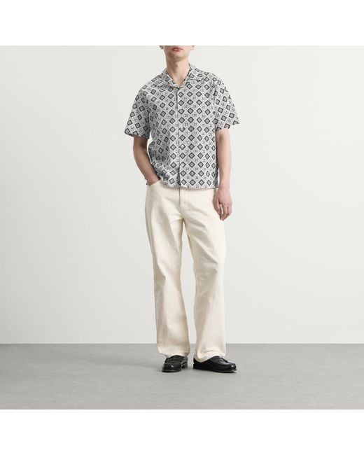 Wax London Gray Didcot Tile Print Vacation Shirt for men