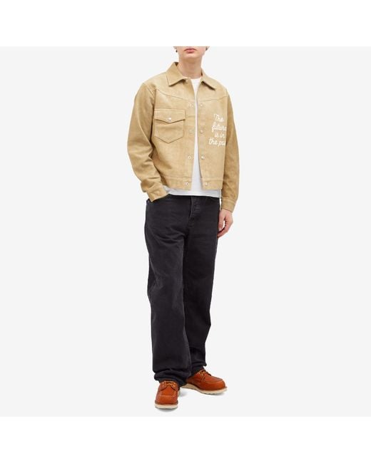 Human Made Suede Leather Jacket in Natural for Men | Lyst