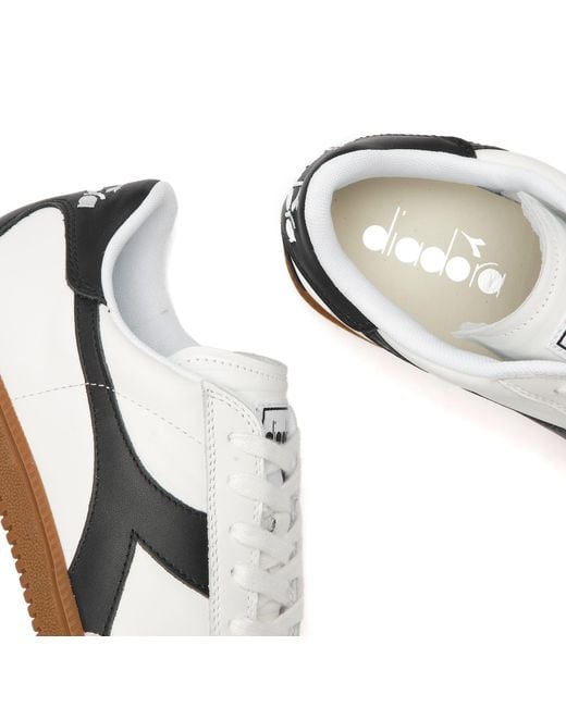Diadora White Retro Leather Trainer Sneakers for men