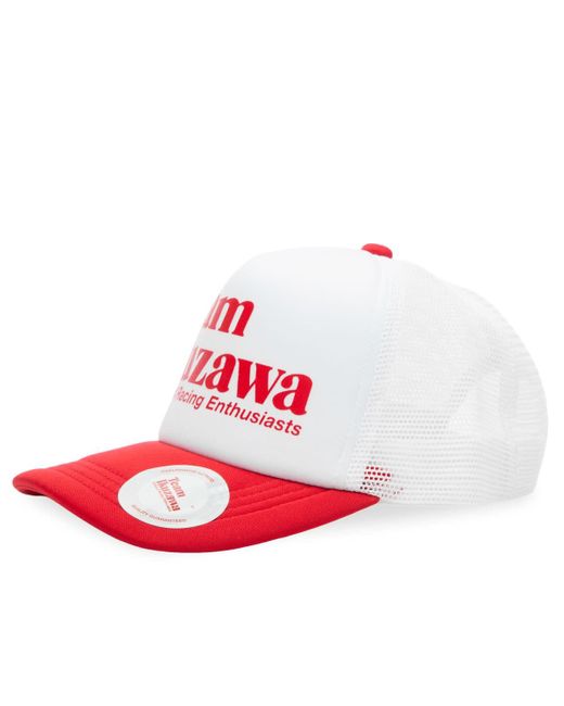 Team Ikuzawa White Mesh Trucker Cap for men